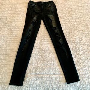 American Eagle Women’s Black Distressed Jeggings
